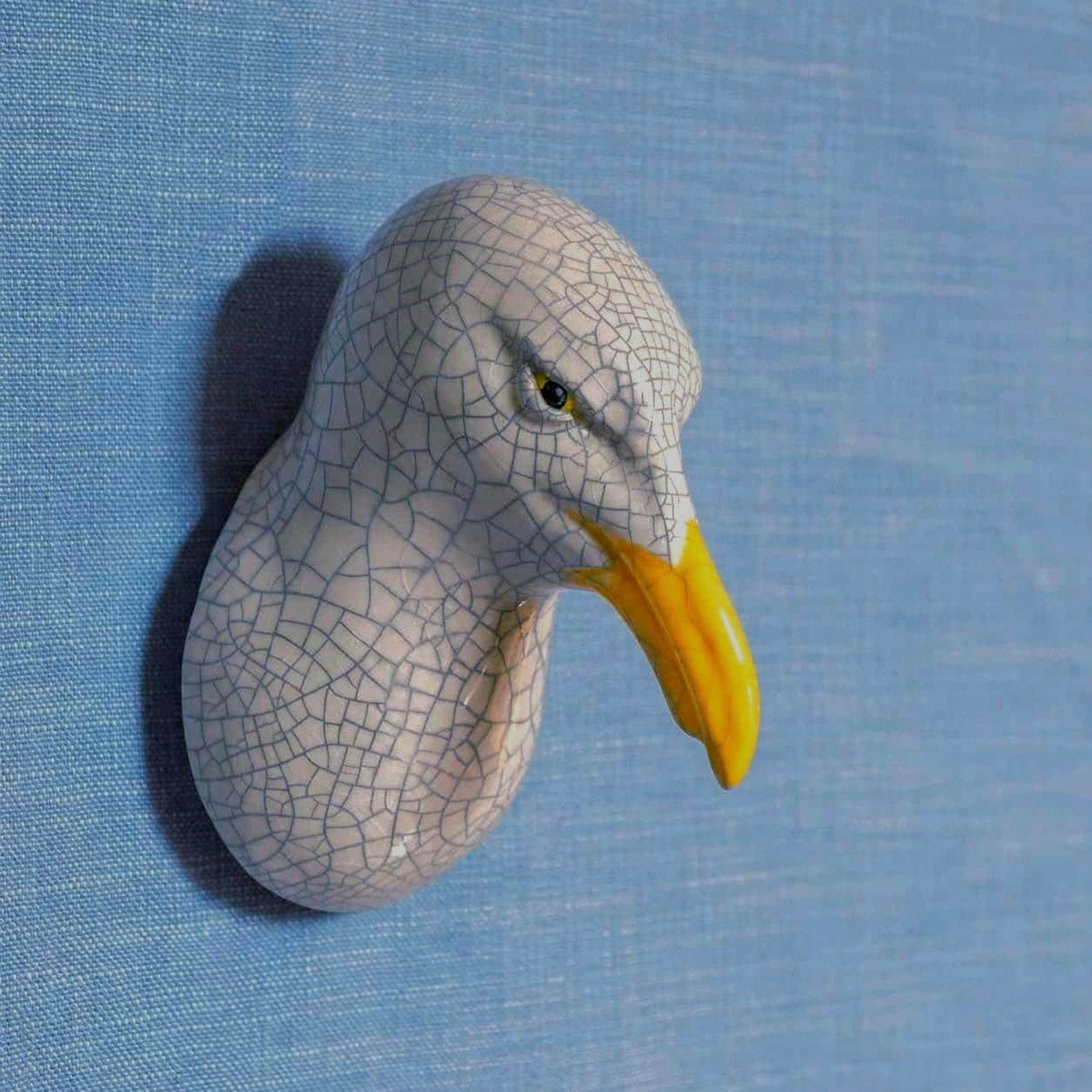 Handmade ceramic Seagull wall sculpture by Jed Boyle.